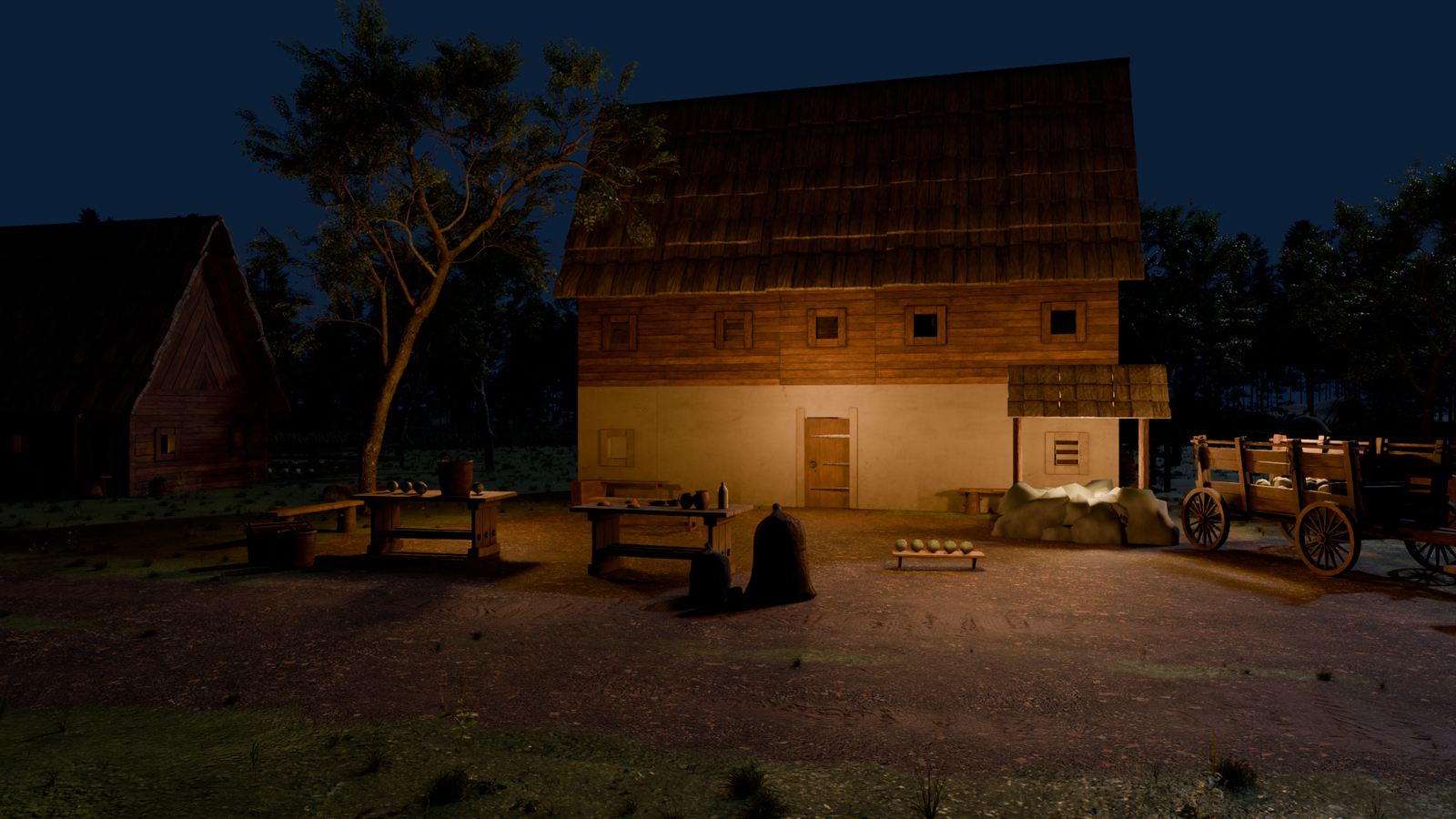 Square at night
